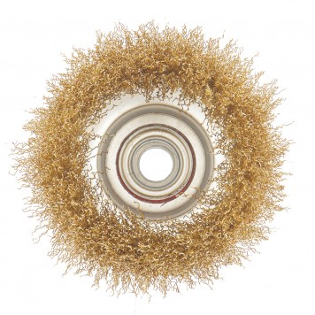 74605 | Щетка для УШМ, 100 мм, М14, "чашка", латунированная витая проволока, MATRIX-2