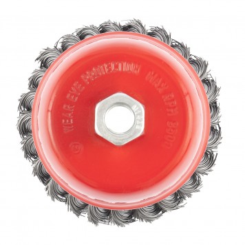 74628 | Щетка для УШМ, 100 мм, М14, "чашка", крученая проволока 0,5 мм, MATRIX-3