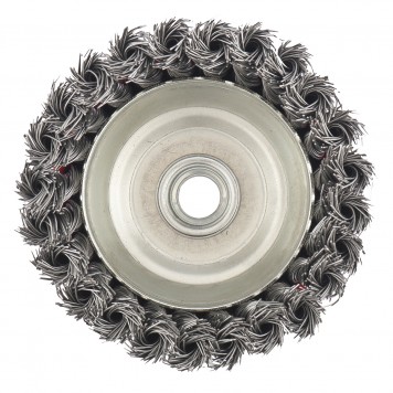 74628 | Щетка для УШМ, 100 мм, М14, "чашка", крученая проволока 0,5 мм, MATRIX-4