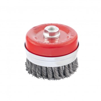 74672 | Щетка для УШМ, 100 мм, М14, "чашка", крученая проволока 0,5 мм, MATRIX HEAVY DUTY-1