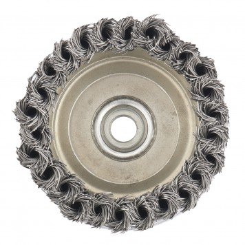 74672 | Щетка для УШМ, 100 мм, М14, "чашка", крученая проволока 0,5 мм, MATRIX HEAVY DUTY-3