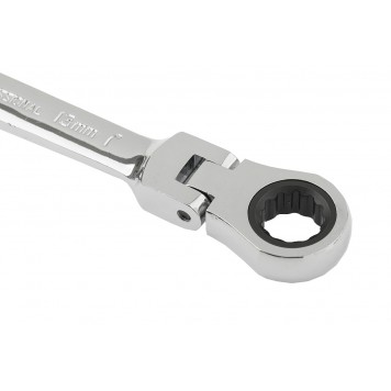 14865 | Ключ комбинированный трещоточный, 13 мм, CrV, шарнирный, зеркальный хром, MATRIX PROFESSIONAL-2