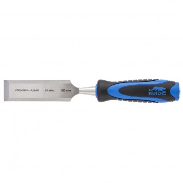 24657 | Долото-стамеска, плоская, 32 мм, двухкомпонентная рукоятка, металлический затыльник, БАРС-0