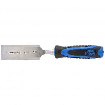 24659 | Долото-стамеска, плоская, 38 мм, двухкомпонентная рукоятка, металлический затыльник, БАРС-0