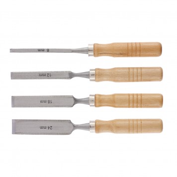 243965 | Набор стамесок, 6-12-18-24 мм, плоские, деревянные рукоятки, SPARTA-0