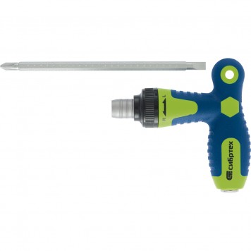 13364 | Отвертка реверсивная Т-образная комбинированная PH2/SL6, CrV, СИБРТЕХ-0