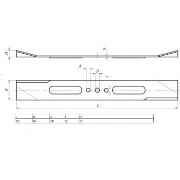 96332 | Нож для газонокосилки EGC-1000, 320 х 45 х 2,5 мм, KRONWERK-1