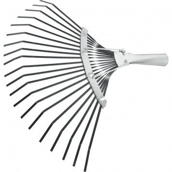 61779 | Грабли веерные 20 зубьев, с черенком, оксидированные, плоский зуб, СИБРТЕХ-1