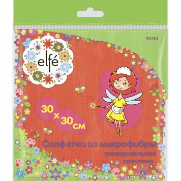 92301 | Салфетка универсальные из микрофибры оранжевые 300 х 300 мм, ELFE-1