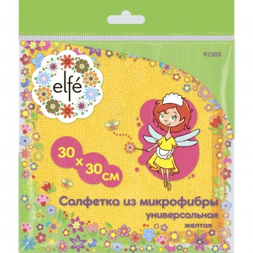 92303 | Салфетка универсальные из микрофибры желтые 300 х 300 мм, ELFE-1
