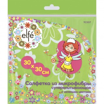 92307 | Салфетки из микрофибры, зеленые, 300 х 300 мм, ELFE-1
