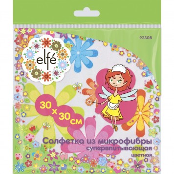 92308 | Салфетки из микрофибры, цветные, 300 х 300 мм, ELFE-1
