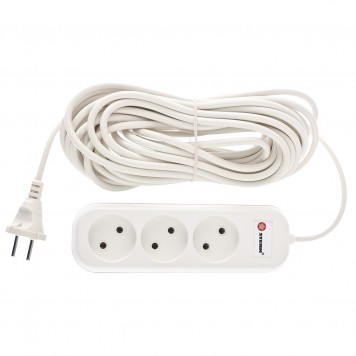 95729 | Удлинитель бытовой серия EU, без заземления, 10 м, 3 розетки, 6 А, STERN-0