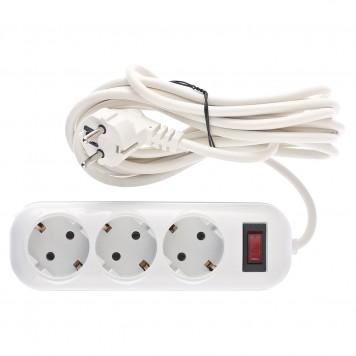 95772 | Удлинитель бытовой серия EF, с заземлением и выключателем, 4 м, 3 розетки, 10 A, STERN-0