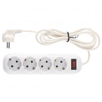 95775 | Удлинитель бытовой серия EF, с заземлением и выключателем, 2 м, 4 розетки, 10 A, STERN-0