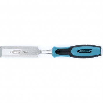 25015 | Долото-стамеска 32 мм, двухкомпонентная эргономичная рукоятка, GROSS PIRANHA-0