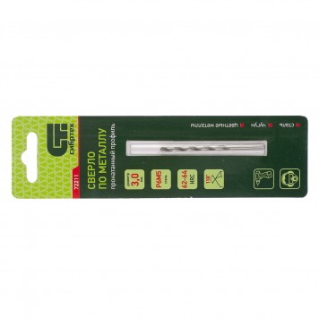 72211 | Сверло по металлу, 3 мм, Р6М5, СИБРТЕХ-0