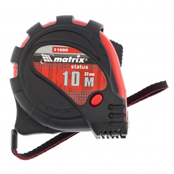 31000 | Рулетка, 10 м х 32 мм, обрезиненный корпус, зацеп с магнитом, MATRIX STATUS MAGNET 3 FIXATIONS-0