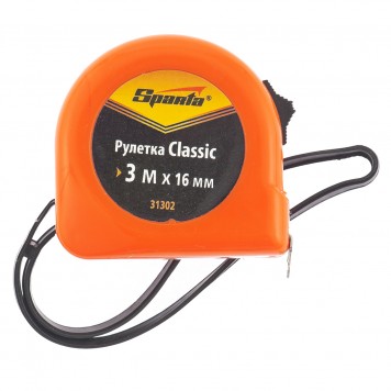 31302 | Рулетка 3 м х 16 мм, пластиковый корпус, SPARTA CLASSIC-0