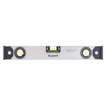 34020 | Уровень алюминиевый "Рельс", 400 мм, 3 глазка (1 поворотный), MATRIX-0