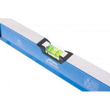 34352 | Уровень алюминиевый, двуручный, 800 мм, профиль 1,6 мм, фрезеров, ударопрочные заглушки, 3 глазка, БАРС-2