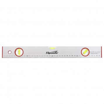 331205 | Уровень алюминиевый, 400 мм, 3 глазка, линейка, SPARTA-0