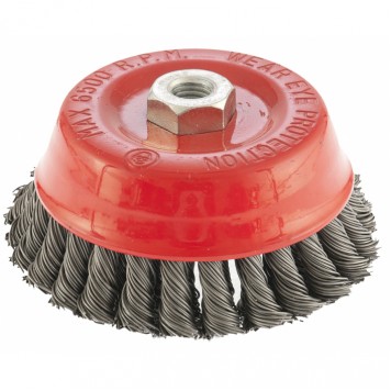 74688 | Щетка для УШМ, 125 мм, М14, "чашка", двухрядная, крученая проволока 0,8 мм, MATRIX-0