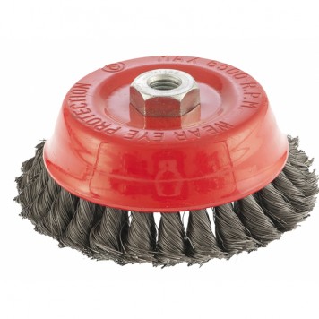 74678 | Щетка для УШМ, 125 мм, М14, "чашка", двухрядная, крученая проволока 0,35 мм, MATRIX-0