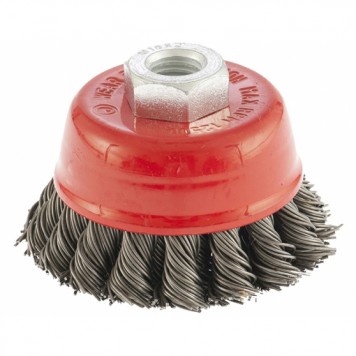 74686 | Щетка для УШМ, 75 мм, М14, "чашка", двухрядная, крученая проволока 0,8 мм, MATRIX-0