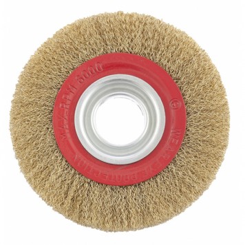 74662 | Щетка для точила, 200 мм, посадка 32 мм, плоская, латунированная витая проволока, MATRIX-0