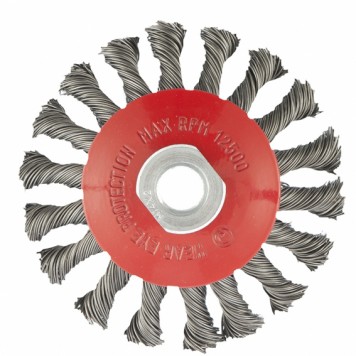 74611 | Щетка для УШМ, 125 мм, М14, "тарелка", крученая проволока 0,5 мм, MATRIX-0