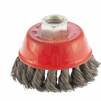 74614 | Щетка для УШМ, 75 мм, М14, "чашка", крученая проволока 0,35 мм, MATRIX-0