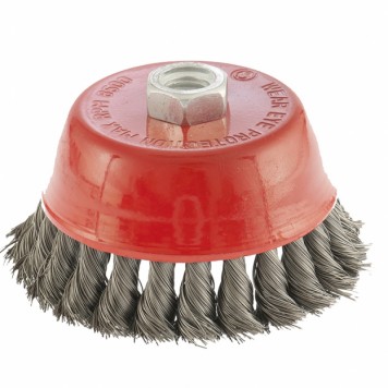 74615 | Щетка для УШМ, 100 мм, М14, "чашка", крученая проволока 0,35 мм, MATRIX-0