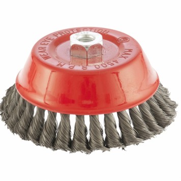 74618 | Щетка для УШМ, 150 мм, М14, "чашка", крученая проволока 0,35 мм, MATRIX-0