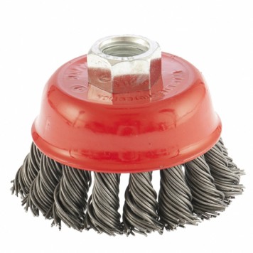 74621 | Щетка для УШМ, 65 мм, М14, "чашка", крученая проволока 0,8 мм, MATRIX-0