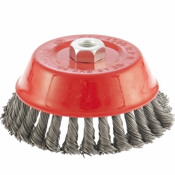 74626 | Щетка для УШМ, 150 мм, М14, "чашка", крученая проволока 0,8 мм, MATRIX-0