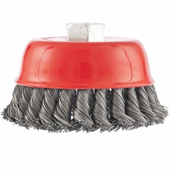 74628 | Щетка для УШМ, 100 мм, М14, "чашка", крученая проволока 0,5 мм, MATRIX-1