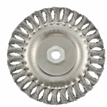 74635 | Щетка для УШМ 150 мм, М14, плоская, крученая проволока 0,35 мм, MATRIX-0