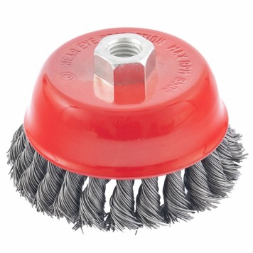 74628 | Щетка для УШМ, 100 мм, М14, "чашка", крученая проволока 0,5 мм, MATRIX-0