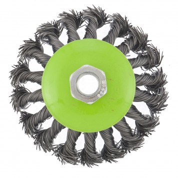 746097 | Щетка для УШМ, 100 мм, М14, "тарелка", крученая металлическая проволока, СИБРТЕХ-0