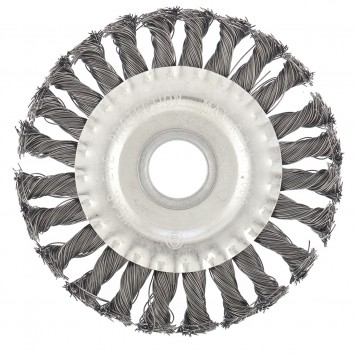 746327 | Щетка для УШМ 125 мм, посадка 22,2 мм, плоская, крученая металлическая проволока, СИБРТЕХ-0