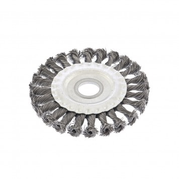 746327 | Щетка для УШМ 125 мм, посадка 22,2 мм, плоская, крученая металлическая проволока, СИБРТЕХ-1