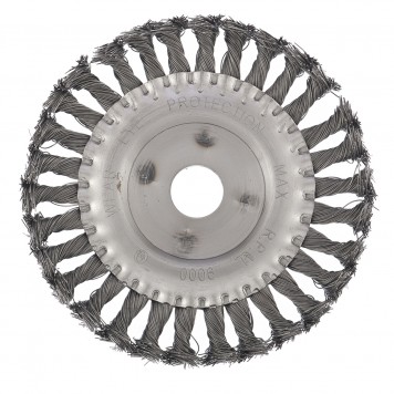 746347 | Щетка для УШМ 150 мм, посадка 22,2 мм, плоская, крученая металлическая проволока, СИБРТЕХ-0