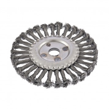 746367 | Щетка для УШМ 175 мм, посадка 22,2 мм, плоская, крученая металлическая проволока, СИБРТЕХ-1