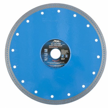 73097 | Диск алмазный, сплошной 230 х 22,2 мм, тонкий, сухая/мокрая резка, БАРС-0