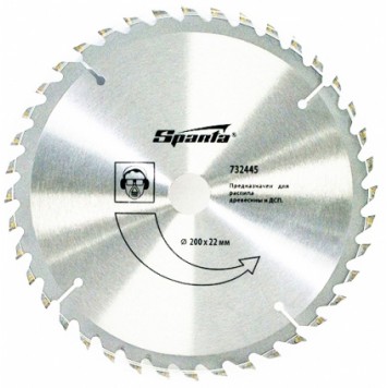 732445 | Пильный диск по дереву, 200 х 22 мм, 40 зубьев, SPARTA-0