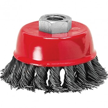 74624 | Щетка для УШМ, 75 мм, М14, "чашка", крученая проволока 0,5 мм, MATRIX-0