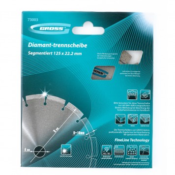73008 | Диск алмазный, 230 х 22,2 мм, лазерная приварка сегментов, сухая резка, GROSS-2