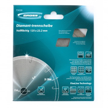 73036 | Диск алмазный, 115 х 22,2 мм, сплошной c лазерной перфорацией, мокрая резка, GROSS-2