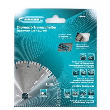730067 | Диск алмазный, 180 х 22,2 мм, лазерная приварка турбо-сегментов, сухая резка, GROSS-2